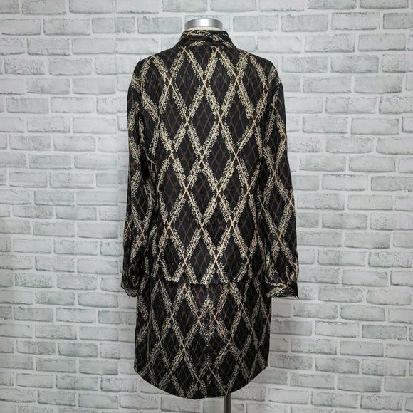 Vintage 90s Jacqueline Ferrar 8P Petite Silk Skirt Top Set Outfit Career Casual - Picture 7 of 9